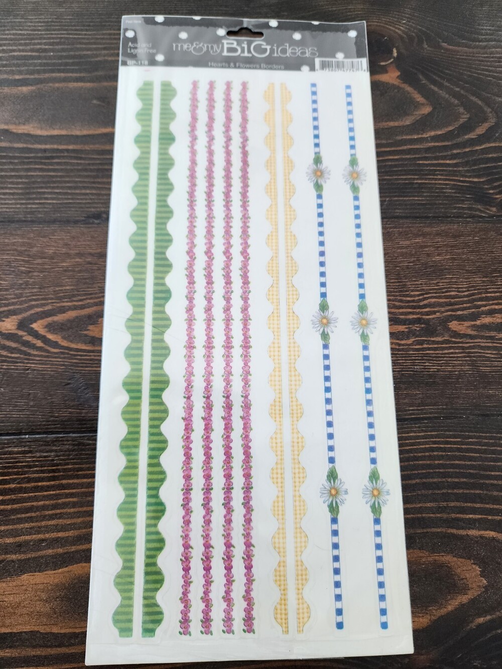 MAMBI Stickers HEARTS & FLOWERS BORDERS 1 Sheet 5.5" x 12" Retired NEW #21